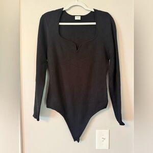 Abercrombie & Fitch Black Long Sleeve Bodysuit